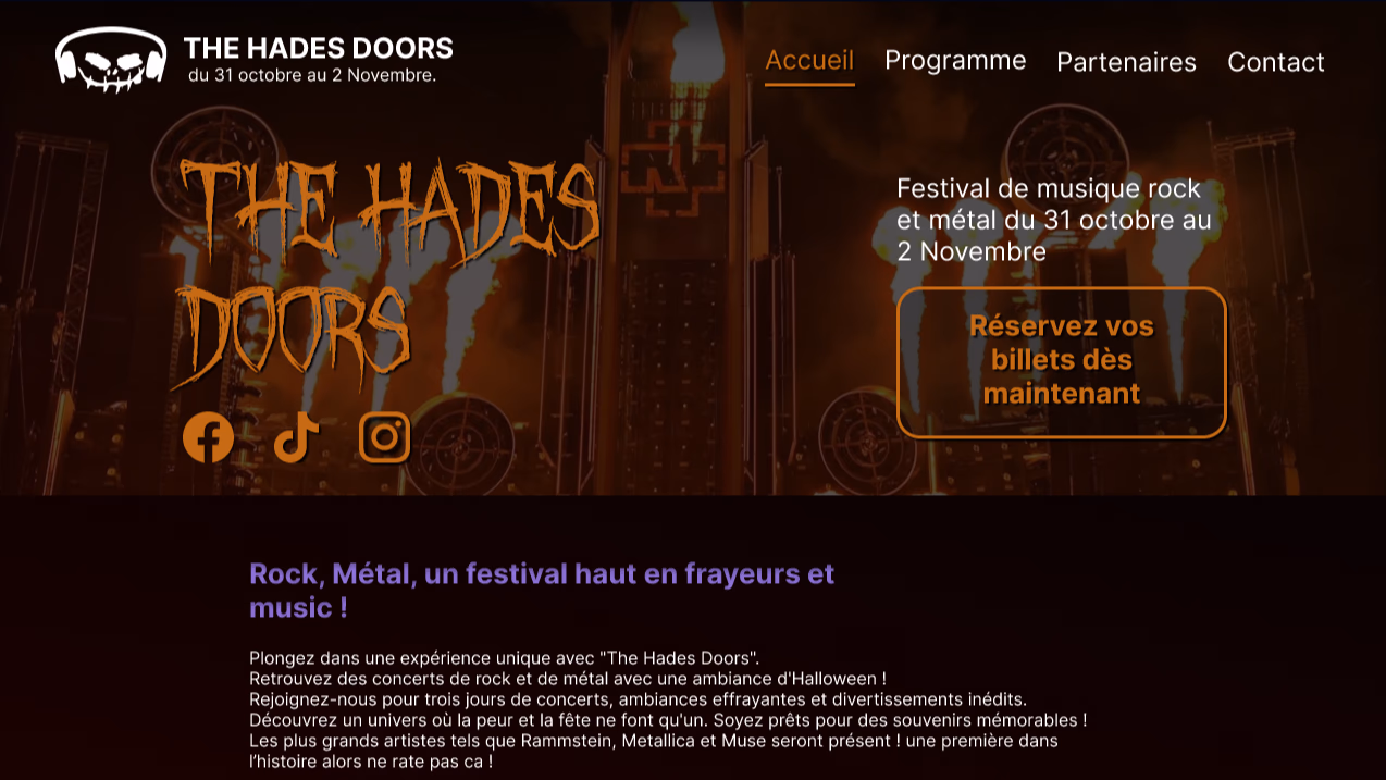 image de mon projet personnel Site WordPress pour un festival de musique